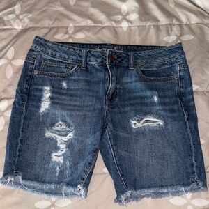 Distressed Denim Shorts